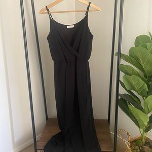 Classic, v neck, faux wrap front maxi dress. Size medium.